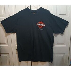 Vintage HARLEY-DAVIDSON Cozumel Mexico Graphic Black T Shirt Size XL